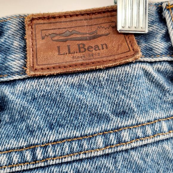 Vintage L.L. Bean Blue 5-Pocket Flannel Lined Med Wash Denim Jeans Men's 36 x 29 - Picture 5 of 8